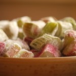 a dish of rhubarb