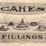 illustration of cakes from a Victorian cookbook